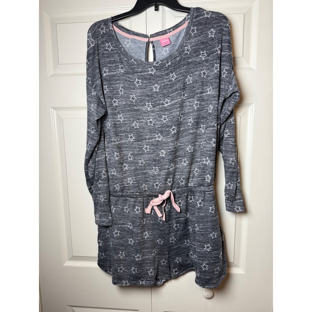 Jenni Intimates long-sleeve knit pajama romper star pattern